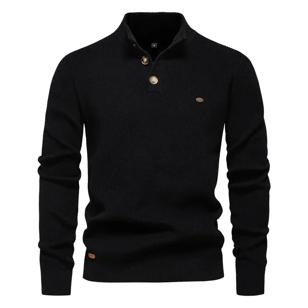 Michiel | Herrenpullover mit Knopfdesign