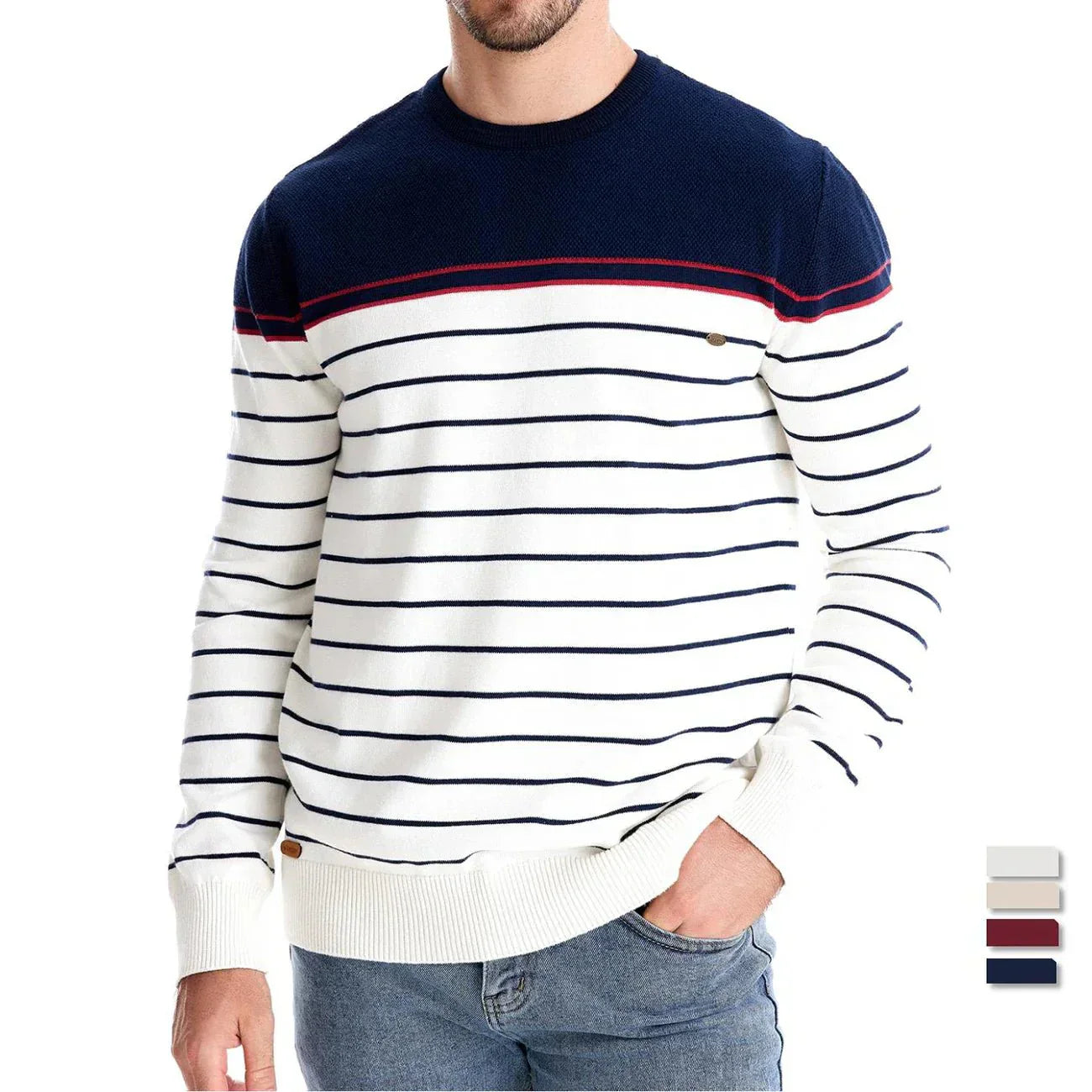 Sebastian | Herrenpullover im Streifenlook